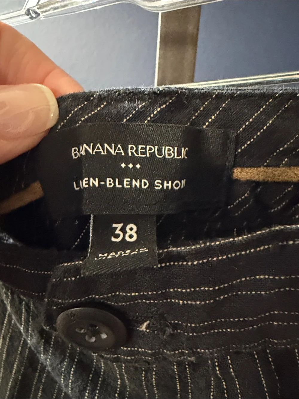 Men's Black Pinstripe Shorts